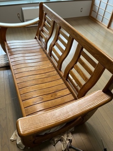 準備中　3人掛け　木製ソファー