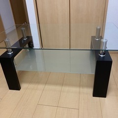 ガラステーブル 前面 センターテーブル ローテーブル ガラス 