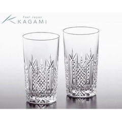 [新品未使用]KAGAMI クリスタル　江戸切子ペアタンブラーの画像