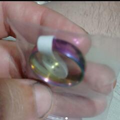 ▼≒j←←←M17-20番　　6mm プレーンチタンスチール 虹色 リング 指輪 ヨーロッパ アクセサリー ヴィンテージ レトロ ファッション ジュエリー 3の画像