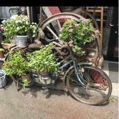 アンティーク自転車、レトロ自転車、レトロ運搬車、荷車自転車、ブリヂストン自転車の画像