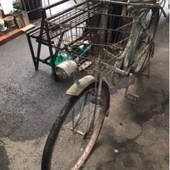 アンティーク自転車、レトロ自転車、レトロ運搬車、荷車自転車、ブリヂストン自転車の画像