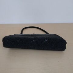 昭和レトロ　アンティーク　黒ビーズハンドバック　和装の画像