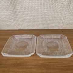 ガラス皿6枚組(1辺14cm 深さ2cm) 未使用品
