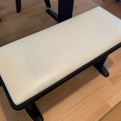 ダイニングテーブルセット 白天板ダークブラウン脚 120cm x 75cmの画像