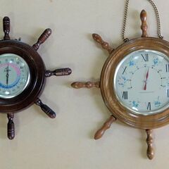 壁掛け温度計・温湿度計　２点セット　昭和レトロ