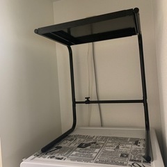 電子レンジ　収納ラック　ブラック