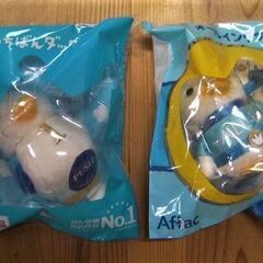 販促品・非売品ストラップ★アフラックAflac×郵便局サウンドオールインダック・いちばんダック2個セット★マスコットキーホルダーあひるさん★未使用・袋入未開封の画像