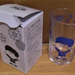1970年代風の花柄デザインのレトロっぽいグラス/コップ非売品・未使用品★販促品パナソニックフェア◆ナショナル坊や/ パナソニック坊やの画像