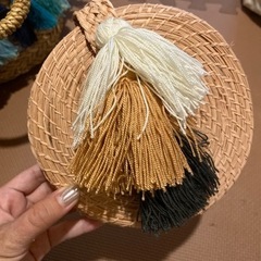 無料！タッセルストローバッグ👝2点セットの画像