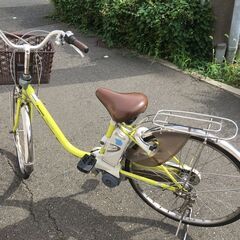 地域限定送料無料 パナソニック ビビDX 8,9AH 子供乗せ 新基準 黄緑