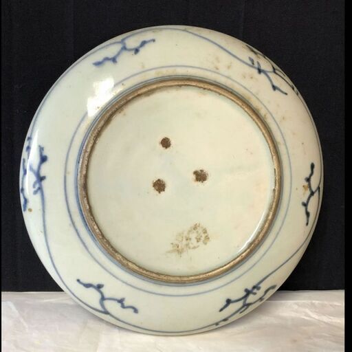 e1671 古伊万里 染付 皿 径20cm