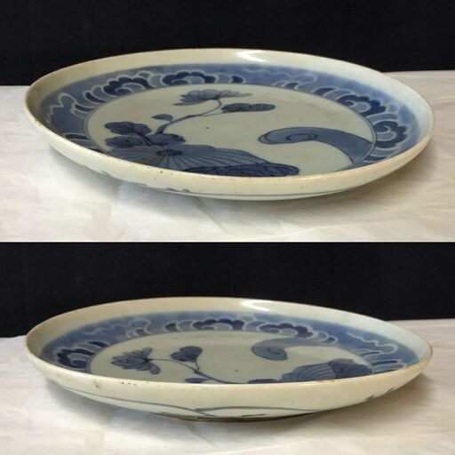 e1671 古伊万里 染付 皿 径20cm e1671 古伊万里 染付 皿 径20cm