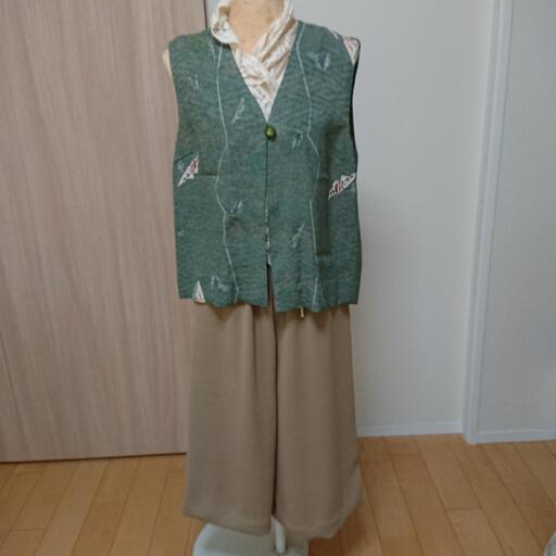 ハンドメイド、ベスト\u0026ワイドパンツ