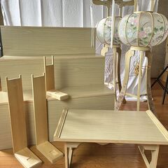 祭壇、盆提灯、経机、塔婆立て4点セット