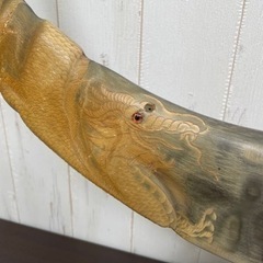 無料！水牛の角☆置物☆置台付き☆角飾り☆早く取りに来られる方を優先させてもらいます【こちらは店舗です。浜村鹿野温泉ICから3分 買取本舗 宮本リサイクル 営業時間９～１９時 定休日水曜日】の画像