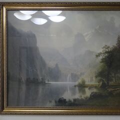 油絵風風景画ポスター91x71x4cm フレーム含む