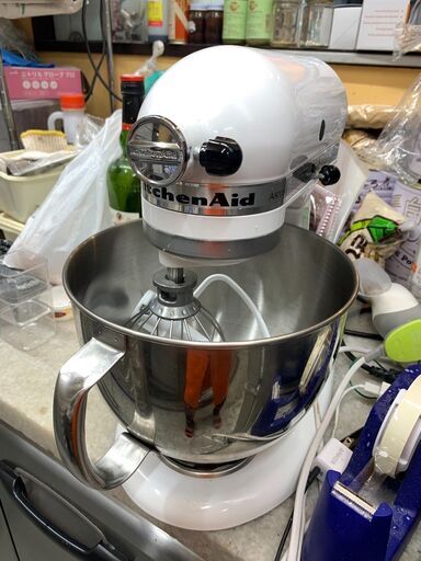 【洋菓子店閉店につき店舗内の資材など激安でお譲りします】キッチンエイドスタンドミキサー28000円KSM150WH4.8ℓ【他、厨房用品・業務用包装資材など大量にあります】