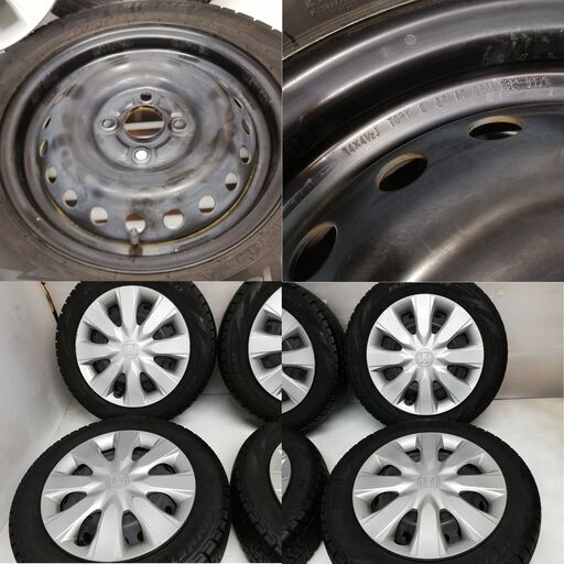 ＜スタッドレスタイヤ & ホイール 4本＞ 155/65R14 ピ レリ 2016年製  14x4.5J ホンダ 純正 4H -100