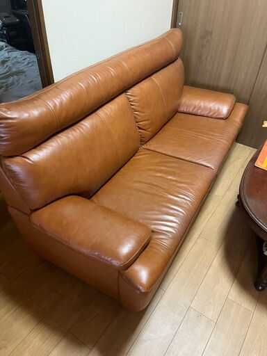 【A-225】★赤字覚悟の激安商品★ 2人掛けソファー レザー ブラウンカラー 中古 激安