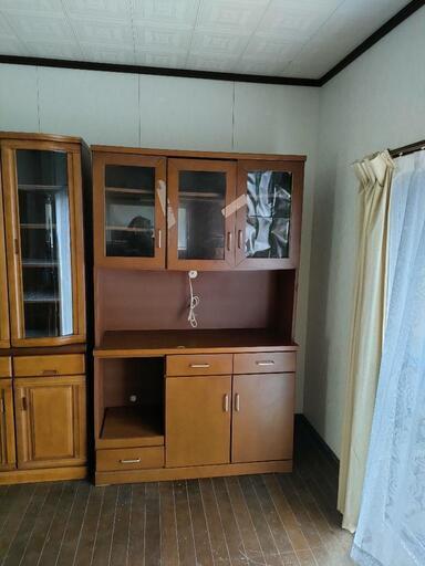【取引終了】　ウッド調食器棚【収納バツグン】おしゃれリメイクにも