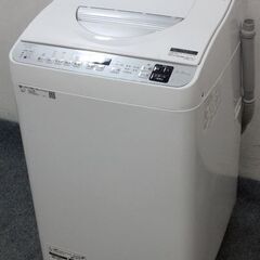 SHARP/シャープ コンパクト全自動洗濯乾燥機 洗濯5.5kg/乾燥3.5kg ES-TX5E-S シルバー系 2021年製   中古家具 店頭引取歓迎 R6155)