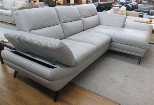 R471 NATUZZI社「EDITIONS」3人がけソファ ラブソファ 本革 アームソファ 3p モダン カウチ レザーエディションズ ナツッジ イタリア italy USED