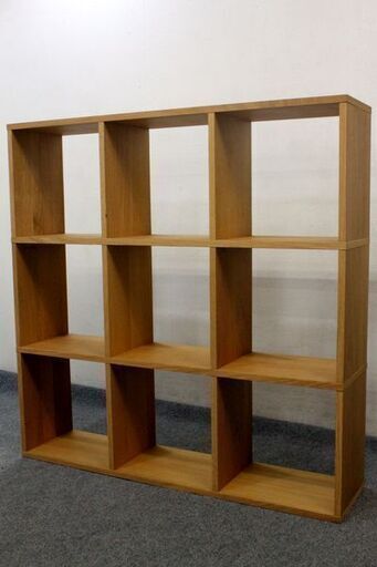 MUJI/無印良品 スタッキングシェルフセット 3段×3列 オーク材 収納 ラック 木製 リビング 間仕切り   中古家具 店頭引取歓迎 R6173)