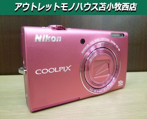 Nikon COOLPIX S6200 デジタルカメラ チェリーピンク 16メガピクセル 充電器 電池パック付 デジカメ 動作品  ニコンカメラ 苫小牧西店