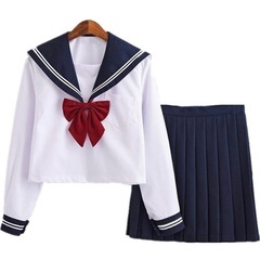 セーラー服 長袖 スカート COS コスプレ コスチューム 3点...