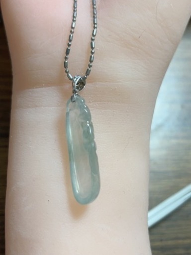 本翡翠　ペンダント  ネックレス 福瓜 氷ヒスイ 透明色 18k ホワイトゴールド　天然ダイヤ　誕生日プレゼント 縁起物 鑑別書有 2