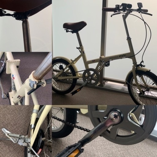 【お引取先決定】折りたたみ自転車　16インチ　アイボリー　シンプルスタイル
