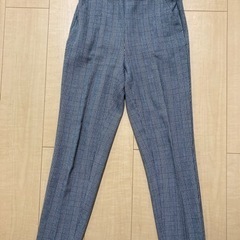 GU グレー チェック ストレッチパンツ S