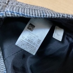 GU グレー チェック ストレッチパンツ Sの画像