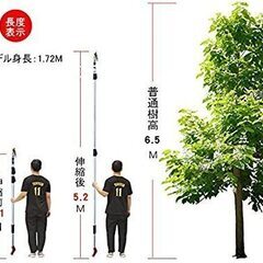 伸縮式高枝鋏 フルーツピッカー 果物取り ガーデン 6.5M 3WAY  枝切り鋏 加長形 軽量　‎2.2 kgの画像
