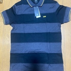 【新品 XL】【未使用 タグ付き】Lee リー 刺繍ロゴ 半袖ボーダーポロシャツ　の画像