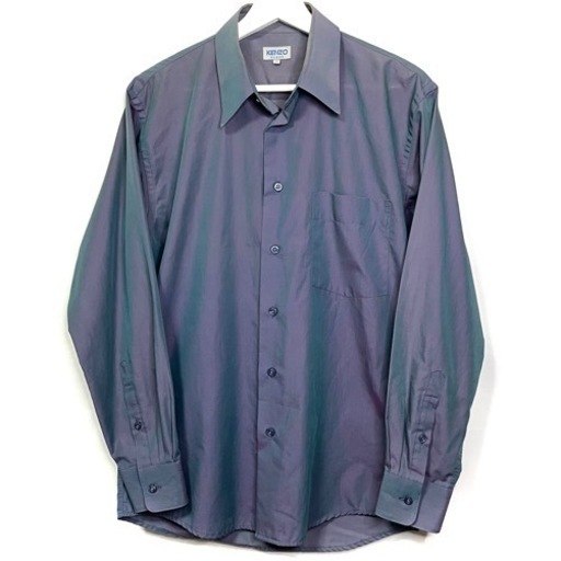 KENZO ケンゾー 長袖 シャツ 玉虫色 M メンズ 希少 正規品 古着 ドレス ルイヴィトン ディオール バレンシアガ グッチ プラダ コーチ