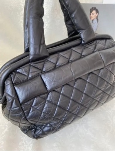 CHANEL コココクーン　ラージ　ラムスキン　オールレザー　ブラック　美品