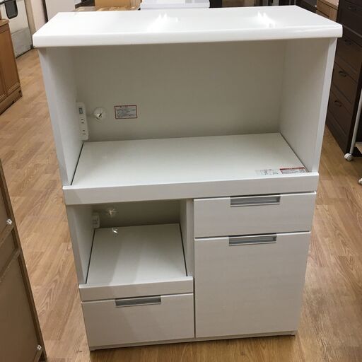 ニトリ レンジ台 ホワイト H115×W80×D43 クリーニング済み KJ738