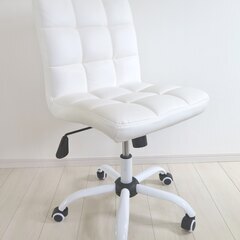 オフィスチェア（白）★座面・背中面クッションで座り心地いよし！（...
