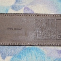 イタリヤ製 VERA PELLE レザー（ヘビ型押）高級ベルト 黒/銀の画像