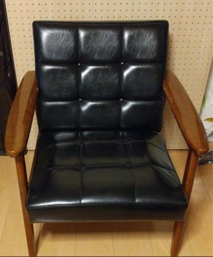 カリモク 椅子 リビング 1脚 インテリア レトロ  黒 木製