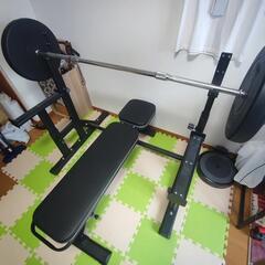 ベンチプレスセット　100kg ※12/20 23:59迄価格 トレーニングベンチ ベンチプレス 100kg セット バーベル」の