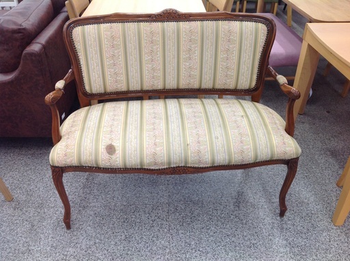 アンティーク 布製 2人掛けソファー  【 9650022】