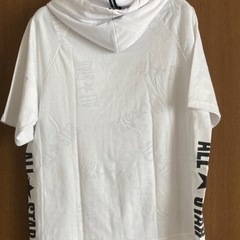 【美品】converse 半袖メンズパーカー　Mサイズ　白の画像