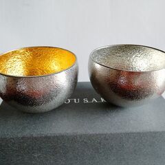 値下げ！お正月にいかが？新品：能作　Kuzushi Yure ミニ 　金。銀2個セット　の画像