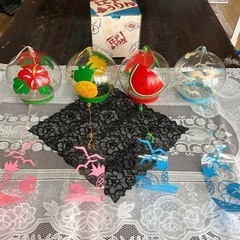 未使用品　江戸ふうりん　ハイビスカス　パイン　スイカ　カモメ　風...