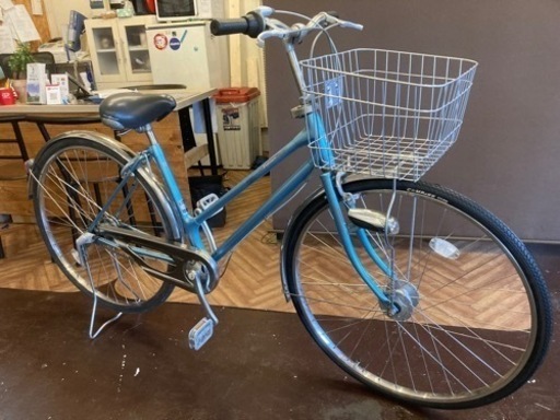 取引き中【LEDオートライト】3段変速　27インチ自転車　水色