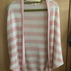 ピンクボーダー　モモンガ　カーディガン