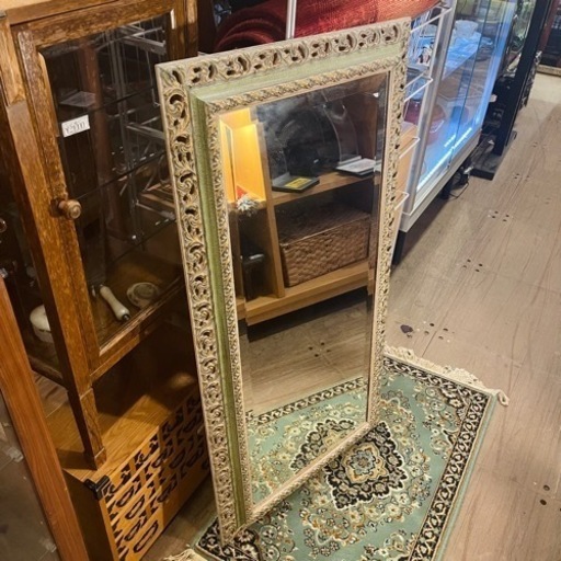 【商談中】【品川区リサイクルショップ / 配送無料エリアあり】2 鏡　ミラー　ウォールミラー　姿見　壁掛け　装飾　デコレーション　デコレイティブ　検　イタリア　Italy ビンテージ　アンティーク